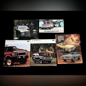 Vintage Ford GM Chevrolet Car Brochure Collection